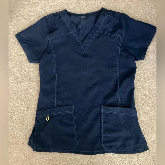 Wonder Wink Sweat Resistant Scrub Top Size Small Navy Blue - Picture 1 of 3